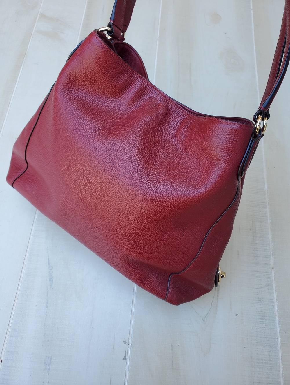 Coach Edie Hobo Satchel In Burgundy - Picture 3 of 11